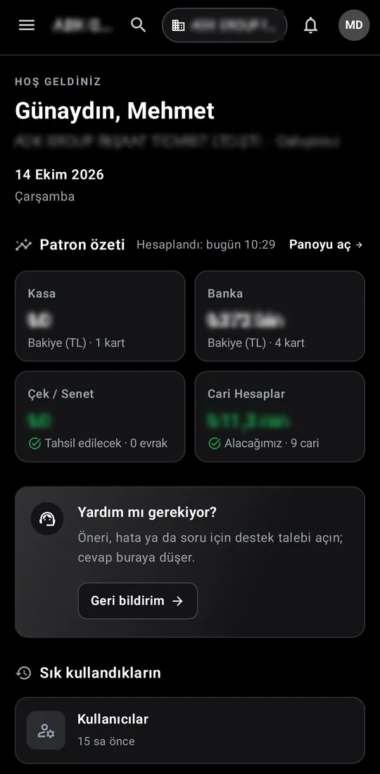 Gümrah Saha — Home screen screenshot