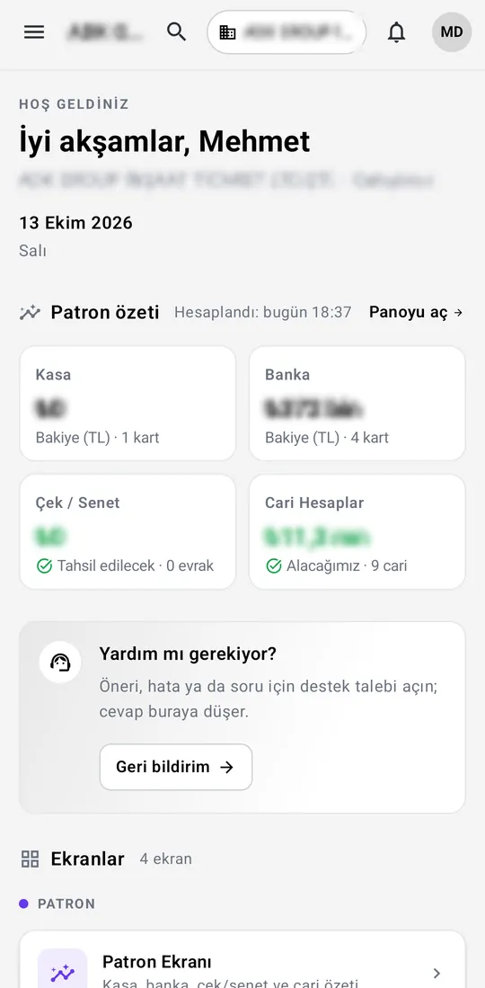 Gümrah Saha — Home screen screenshot