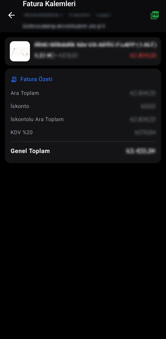 Tekno Portal — Invoice lines screenshot