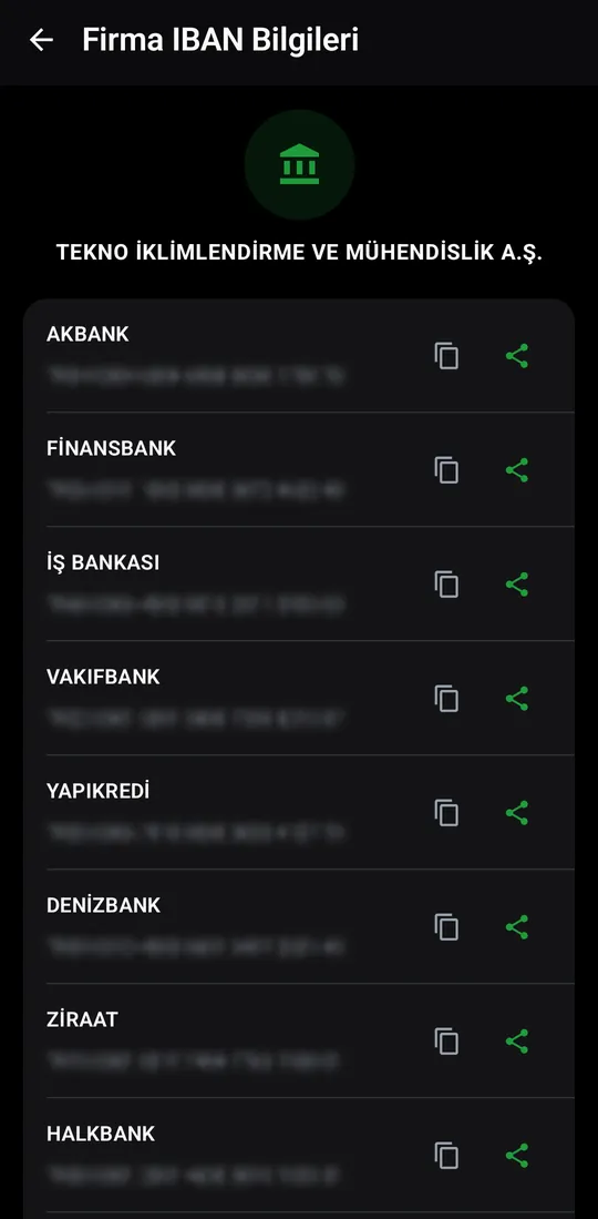 Tekno Portal — Our IBANs screenshot
