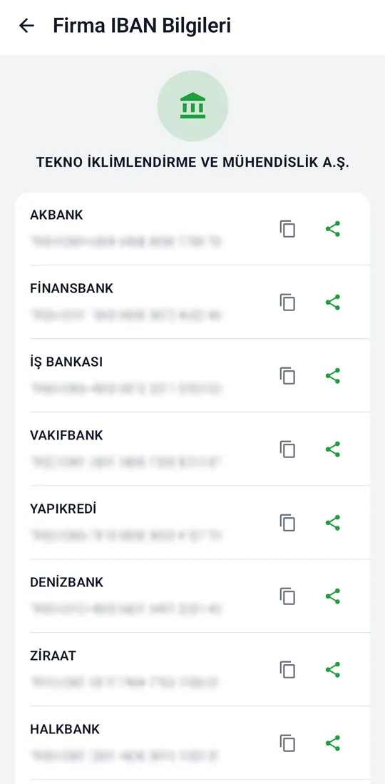Tekno Portal — Our IBANs screenshot