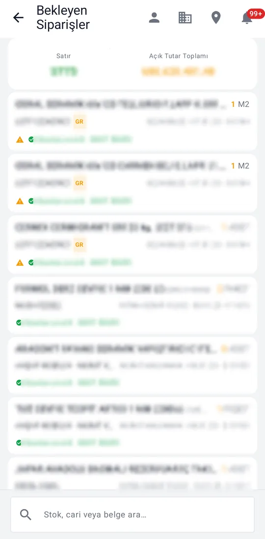 Tekno Sales — Pending Orders screenshot